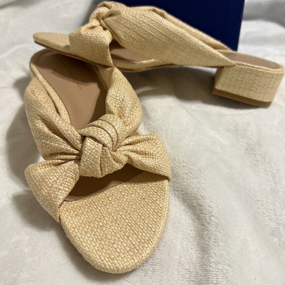 NWT Stuart Weitzman Raffia playa 35 knot slide sandal Size 8